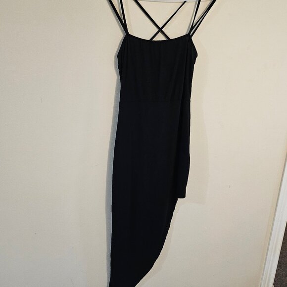 Missguided Asymmetrical Hem Double Strap Dress - Size 8 - Picture 3 of 11